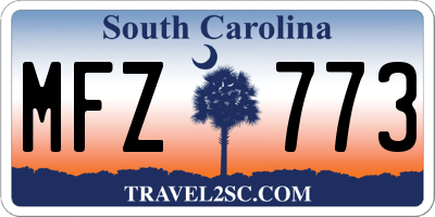 SC license plate MFZ773