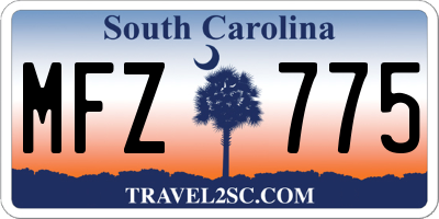 SC license plate MFZ775