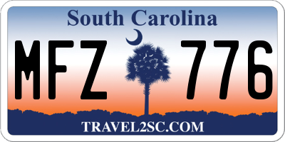 SC license plate MFZ776