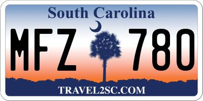 SC license plate MFZ780