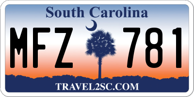 SC license plate MFZ781