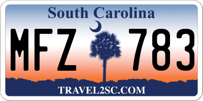 SC license plate MFZ783