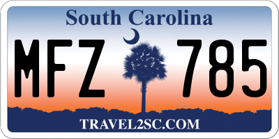 SC license plate MFZ785