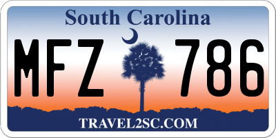 SC license plate MFZ786