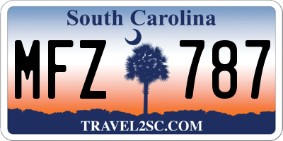 SC license plate MFZ787