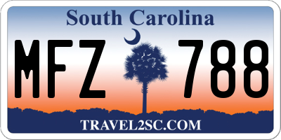 SC license plate MFZ788