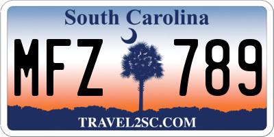 SC license plate MFZ789