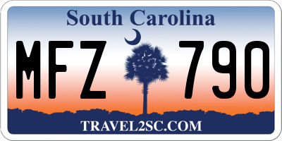 SC license plate MFZ790