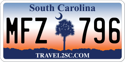 SC license plate MFZ796