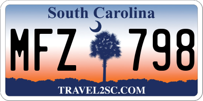 SC license plate MFZ798