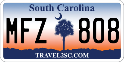 SC license plate MFZ808