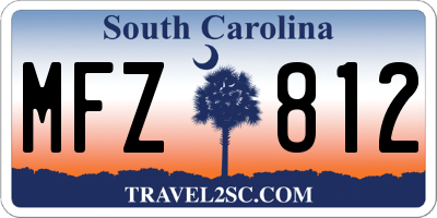 SC license plate MFZ812