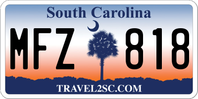 SC license plate MFZ818