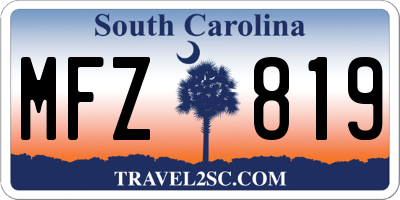 SC license plate MFZ819