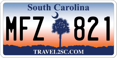 SC license plate MFZ821