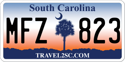 SC license plate MFZ823