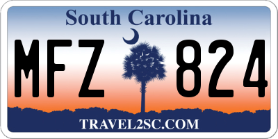 SC license plate MFZ824