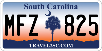 SC license plate MFZ825