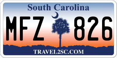 SC license plate MFZ826