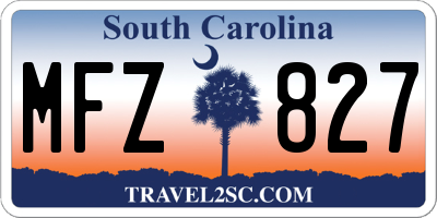SC license plate MFZ827