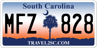 SC license plate MFZ828