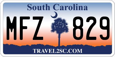 SC license plate MFZ829