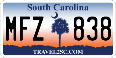 SC license plate MFZ838
