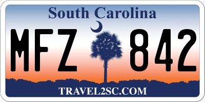 SC license plate MFZ842