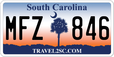 SC license plate MFZ846