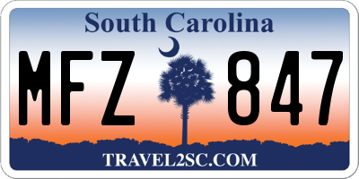 SC license plate MFZ847