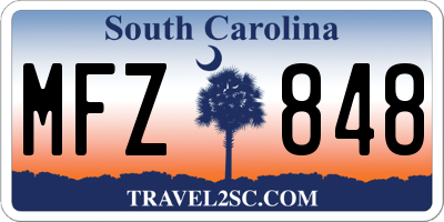 SC license plate MFZ848