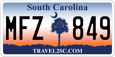 SC license plate MFZ849