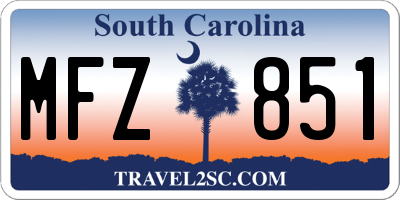 SC license plate MFZ851