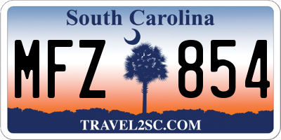 SC license plate MFZ854