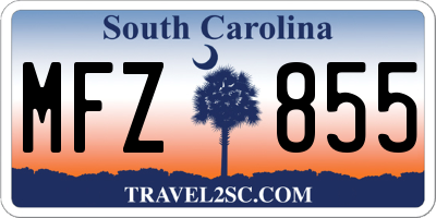 SC license plate MFZ855