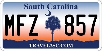 SC license plate MFZ857