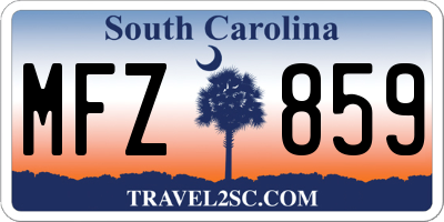 SC license plate MFZ859