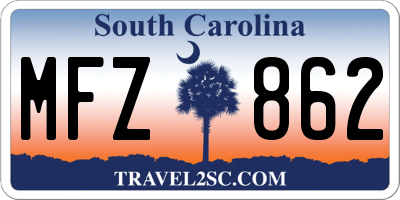 SC license plate MFZ862