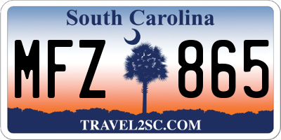 SC license plate MFZ865