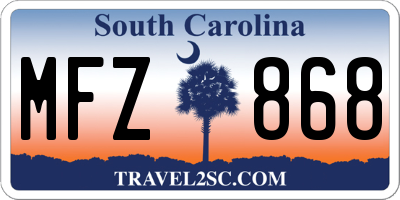SC license plate MFZ868
