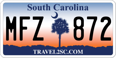 SC license plate MFZ872