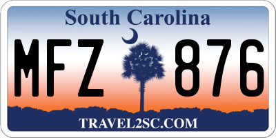 SC license plate MFZ876