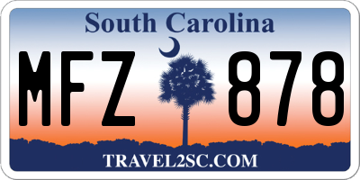 SC license plate MFZ878