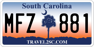 SC license plate MFZ881