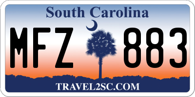 SC license plate MFZ883