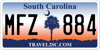 SC license plate MFZ884