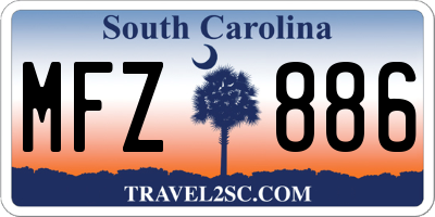 SC license plate MFZ886