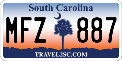 SC license plate MFZ887