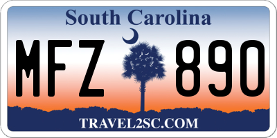 SC license plate MFZ890