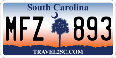 SC license plate MFZ893